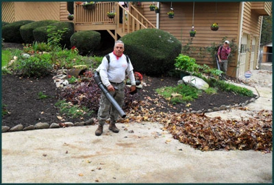 Lawn care leaf blowing service by Bruno The Yard Man
